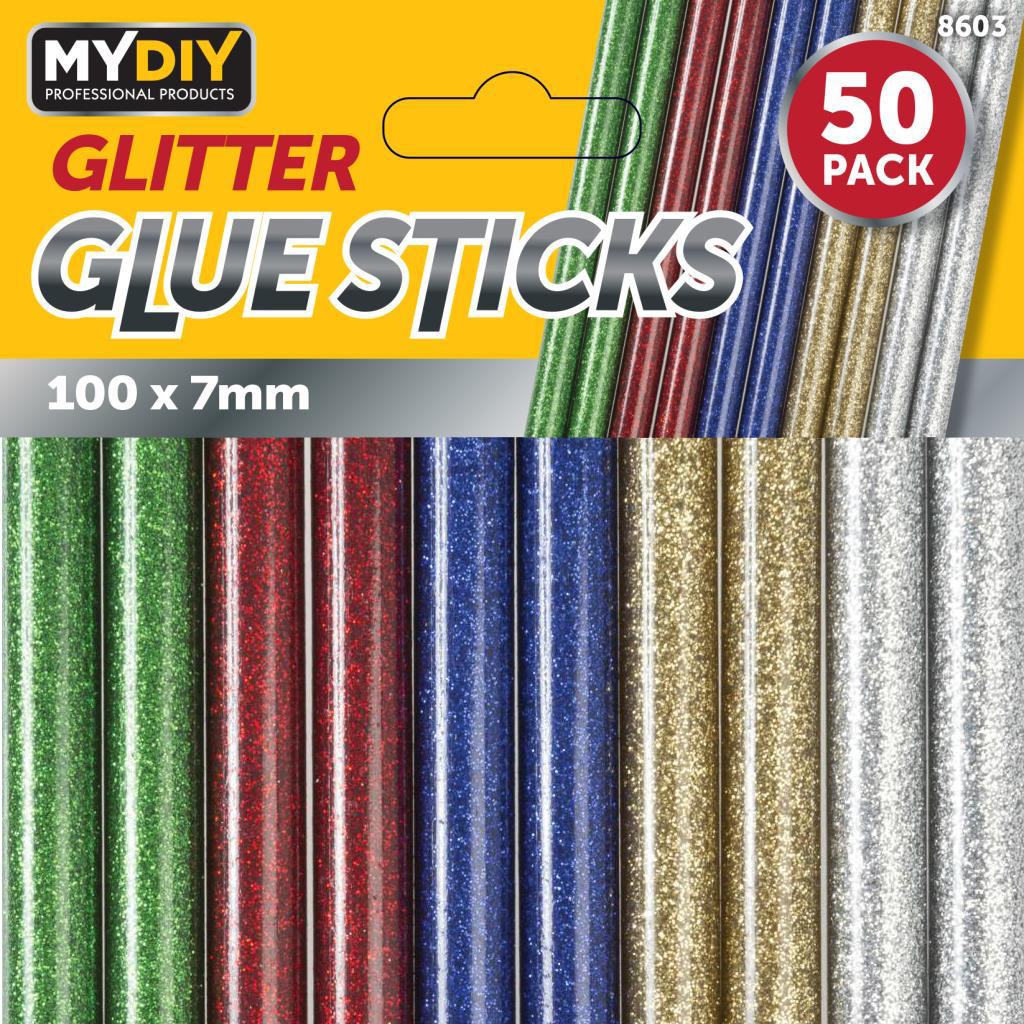 LUNAR Hot Melt Multicolour Glitter Glue Sticks for Glue Gun (Pack