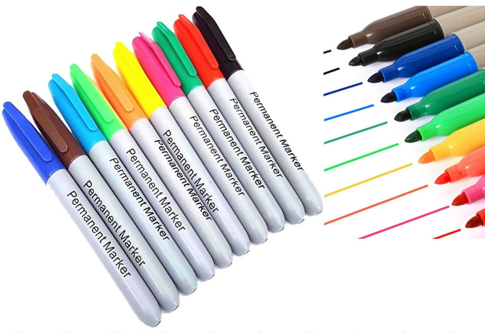 Permanent Markers Pens Pack Assorted Multi Colour Sharpe Fine Point ...