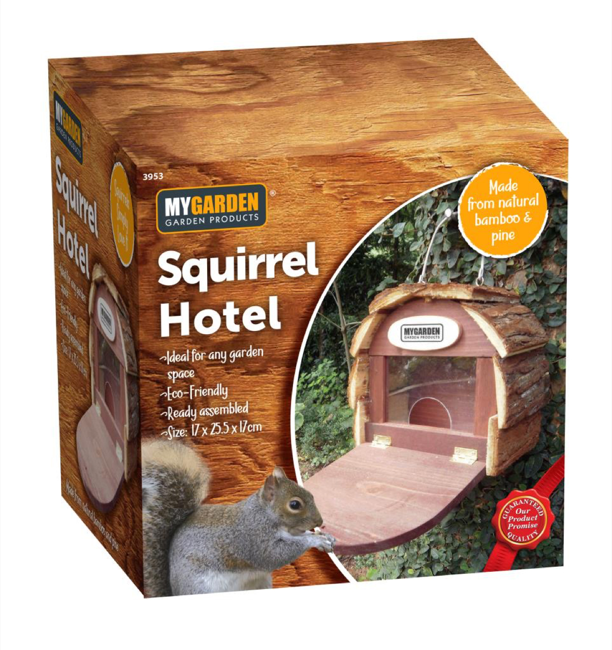 Squirrel Feeder Feeding Station Hotel Wooden Platform Hanging Garden