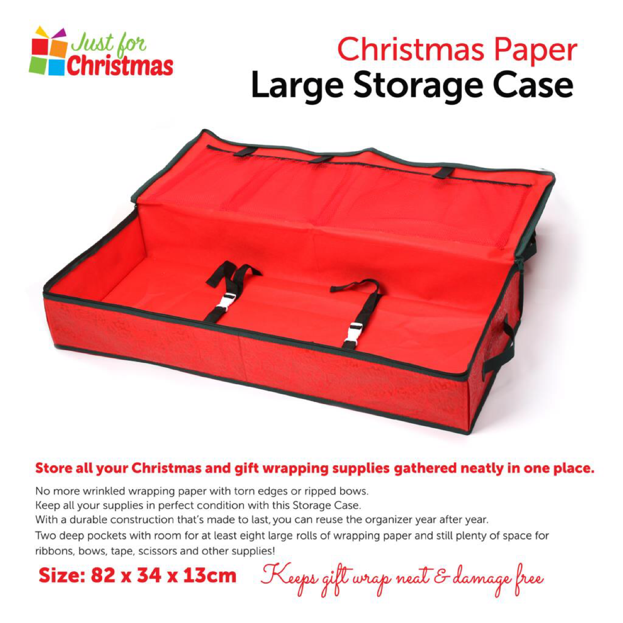 Christmas Xmas Wrapping Paper Storage Bag Gift Wrap Decoration Tidy  Organiser