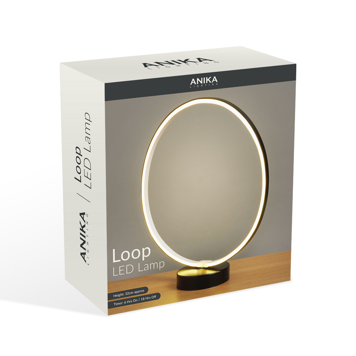 Circle Loop LED Light Table Lamp Bedside Desk Warm White ...