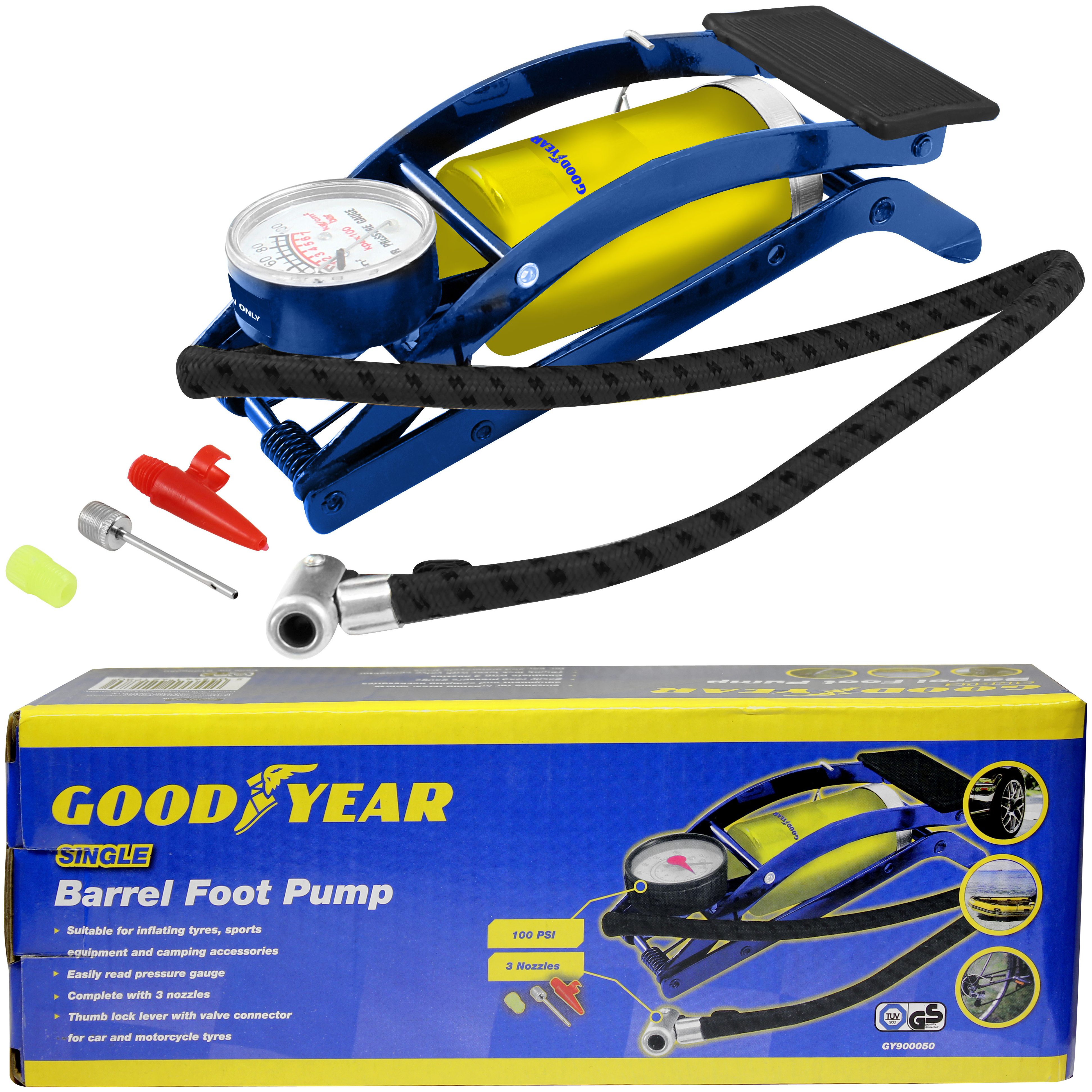 car tyre air foot pump