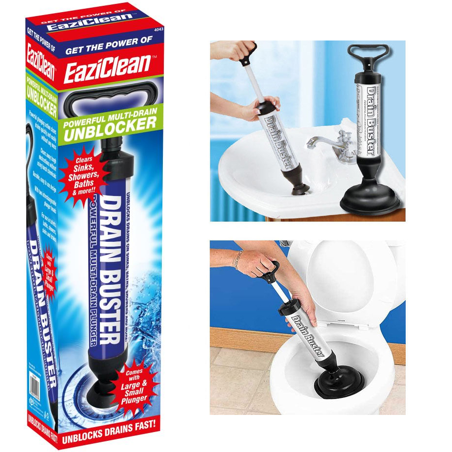 Drain Buster Plunger Power Suction Toilet Sink Shower Pipe Clog Sucker 