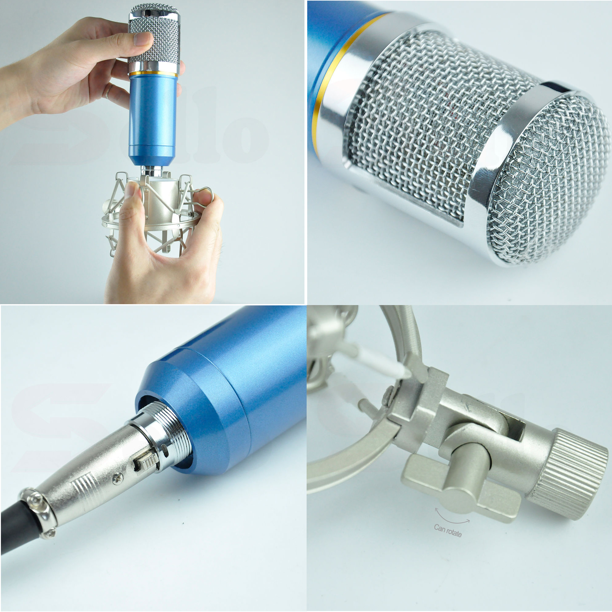 Pro Blue Condenser Dynamic Microphone Mic Sound Studio Recording Shock