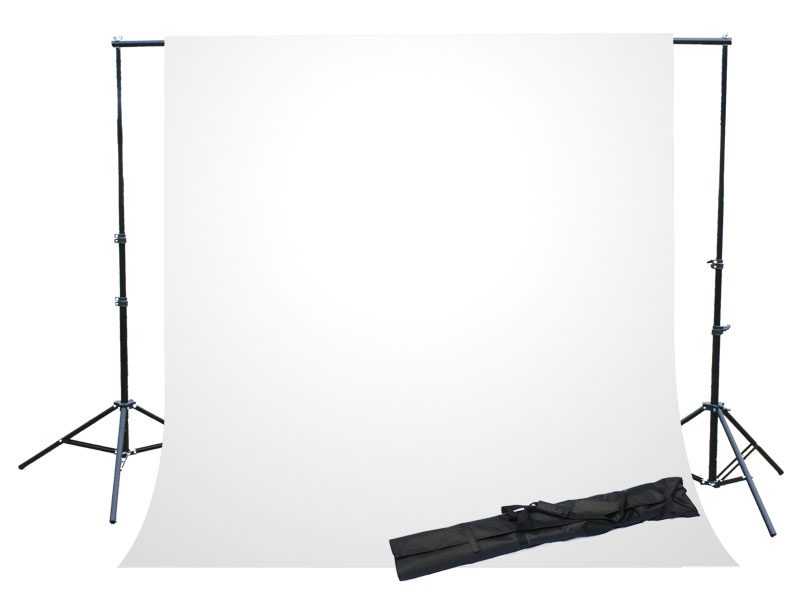 PRO CAMERA PHOTO STUDIO BACKGROUND TRIPOD SUPPORT STAND & 2M WHITE ...