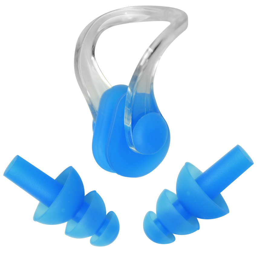 Kids/Adults Swimming Blue Ear Plugs & Nose Clip Sea Ocean Beach ...