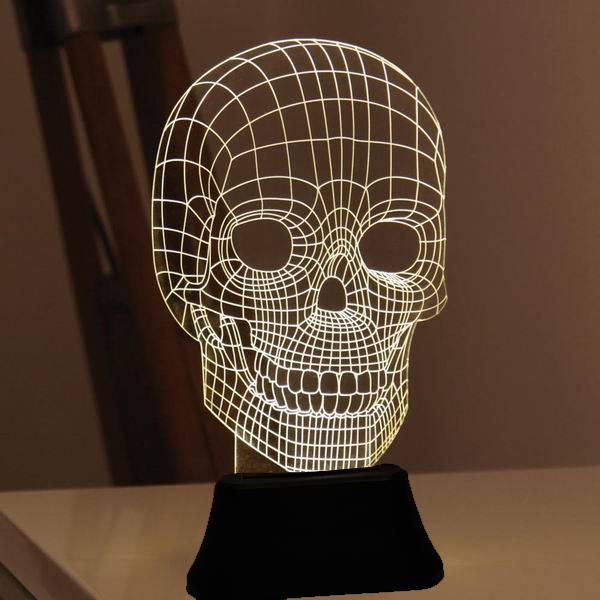 Unbelievable LED 3D Illuminated Skull Illusion Light Sculpture Desk ...