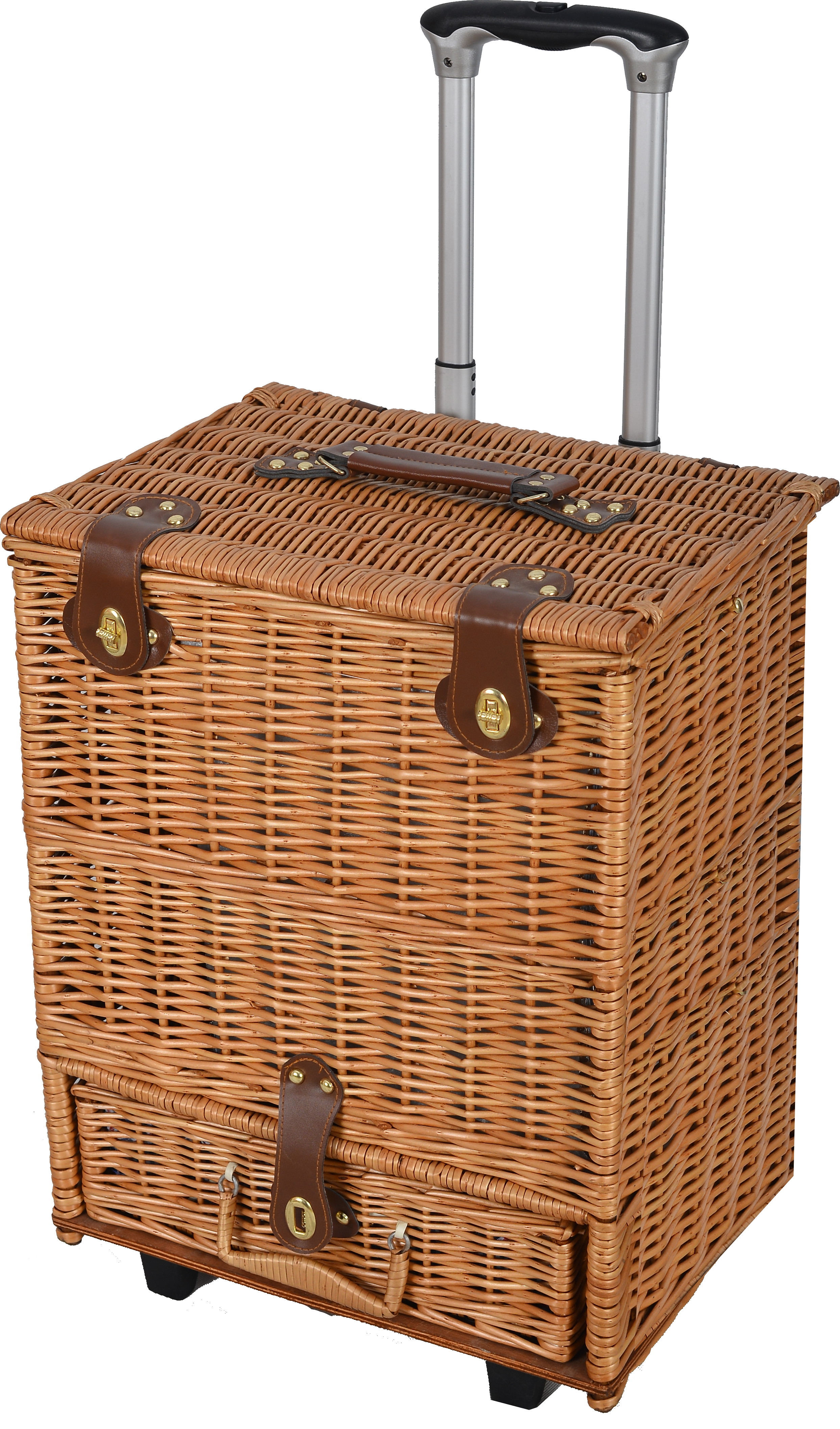 Vivo Luxury 4 Person English Wicker Willow Picnic Basket