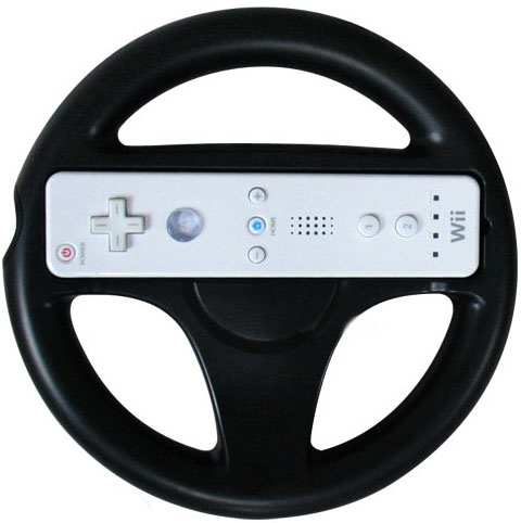 BLACK WII RACING STEERING WHEEL REMOTE CONTROLLER NEW | eBay